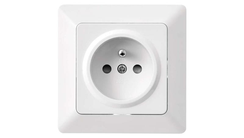 Gniazdo pojedyncze FRENCH IP20 błyszczące białe EMOS A6001.0-44762