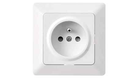 Gniazdo pojedyncze FRENCH IP20 błyszczące białe EMOS A6001.0-44762