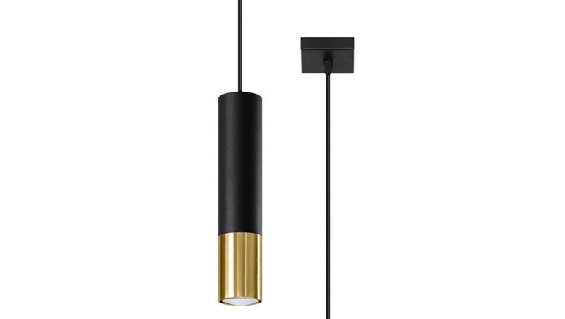 Lampa wisząca LOOPEZ 1 czarny/złoty-56628