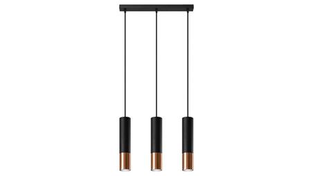 Lampa wisząca LOOPEZ 3L czarny/miedź-56693