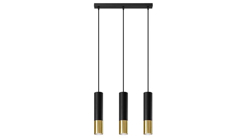Lampa wisząca LOOPEZ 3L czarny/złoty-56636
