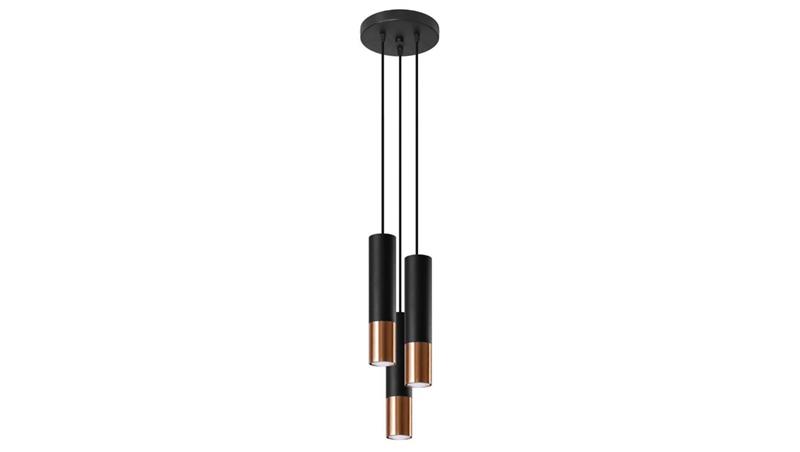 Lampa wisząca LOOPEZ 3P czarny/miedź-56624