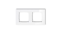 ICON Ramka uniwersalna podwójna kwadratowa - efekt szkła (ramka: biała spód: biały) 0-0-IRSK-2-36781