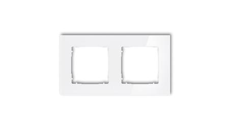 ICON Ramka uniwersalna podwójna kwadratowa - efekt szkła (ramka: biała spód: biały) 0-0-IRSK-2-36781