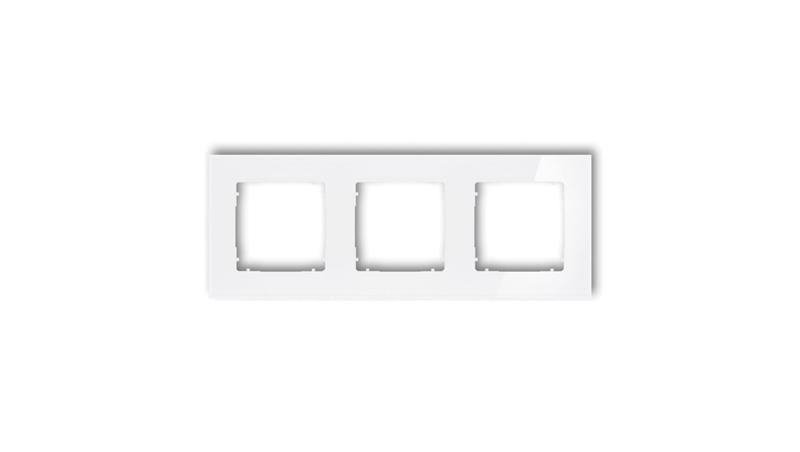 ICON Ramka uniwersalna potrójna kwadratowa - efekt szkła (ramka: biała spód: biały) 0-0-IRSK-3-37297