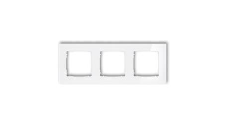 ICON Ramka uniwersalna potrójna kwadratowa - efekt szkła (ramka: biała spód: biały) 0-0-IRSK-3-37297