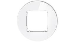 ICON Ramka uniwersalna pojedyncza okrągła - efekt szkła (ramka: biała spód: biały) 0-0-IRSO-1-36549