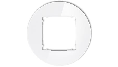 ICON Ramka uniwersalna pojedyncza okrągła - efekt szkła (ramka: biała spód: biały) 0-0-IRSO-1-36549