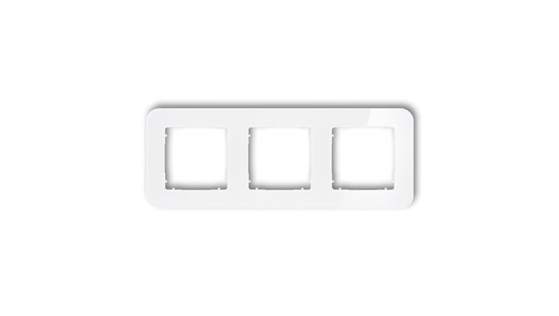 ICON Ramka uniwersalna potrójna zaokrąglona - efekt szkła (ramka: biała spód: biały) 0-0-IRSZ-3-36837