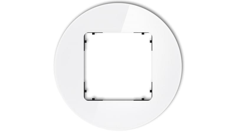 ICON Ramka uniwersalna pojedyncza okrągła - efekt szkła (ramka: biała spód: czarny) 0-12-IRSO-1-38772