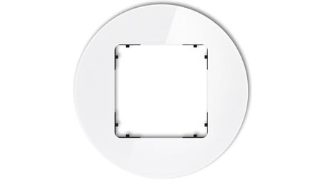 ICON Ramka uniwersalna pojedyncza okrągła - efekt szkła (ramka: biała spód: czarny) 0-12-IRSO-1-38772