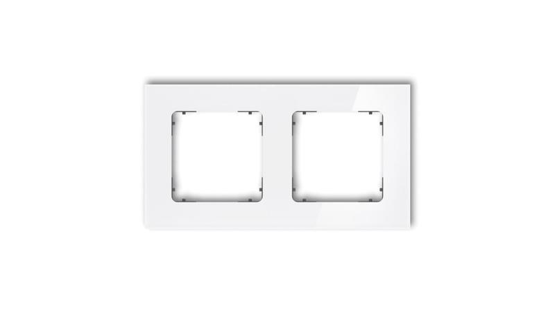 ICON Ramka uniwersalna podwójna kwadratowa - efekt szkła (ramka: biała spód: grafitowy mat) 0-28-IRSK-2-38773