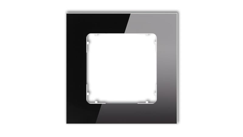 ICON Ramka uniwersalna pojedyncza kwadratowa - efekt szkła (ramka: czarna spód: biały) 12-0-IRSK-1-38712