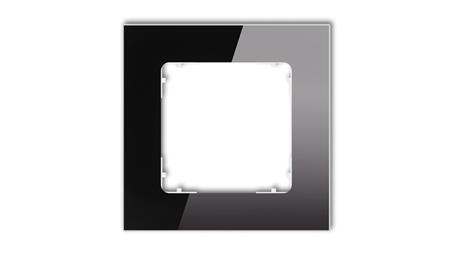 ICON Ramka uniwersalna pojedyncza kwadratowa - efekt szkła (ramka: czarna spód: biały) 12-0-IRSK-1-38712