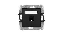 ICON Mechanizm gniazda komputerowego pojedynczego 1xRJ45, kat. 5e, 8-stykowy czarny mat 12IGK-1-34185