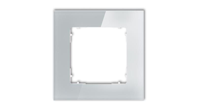 ICON Ramka uniwersalna pojedyncza kwadratowa - efekt szkła (ramka: szara spód: biały) 15-0-IRSK-1-38737