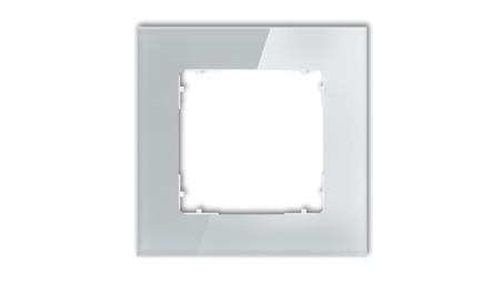 ICON Ramka uniwersalna pojedyncza kwadratowa - efekt szkła (ramka: szara spód: biały) 15-0-IRSK-1-38737