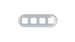 ICON Ramka uniwersalna poczwórna okrągła - efekt szkła (ramka: szara spód: biały) 15-0-IRSO-4-37308