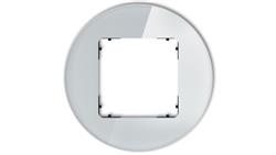 ICON Ramka uniwersalna pojedyncza okrągła - efekt szkła (ramka: szara spód: czarny) 15-12-IRSO-1-38792