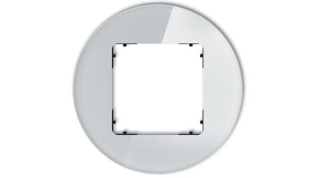 ICON Ramka uniwersalna pojedyncza okrągła - efekt szkła (ramka: szara spód: czarny) 15-12-IRSO-1-38792