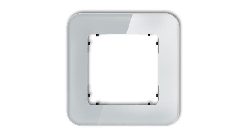 ICON Ramka uniwersalna pojedyncza zaokrąglona - efekt szkła (ramka: szara spód: czarny) 15-12-IRSZ-1-38805