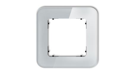 ICON Ramka uniwersalna pojedyncza zaokrąglona - efekt szkła (ramka: szara spód: czarny) 15-12-IRSZ-1-38805