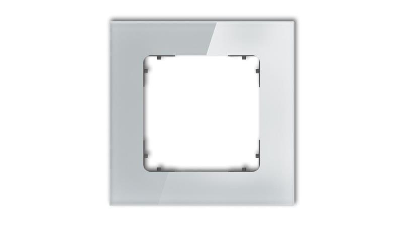 ICON Ramka uniwersalna pojedyncza kwadratowa - efekt szkła (ramka: szara spód: grafitowy mat) 15-28-IRSK-1-38771