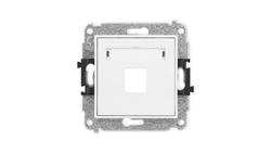 ICON Mechanizm gniazda multimedialnego pojednczego bez modułu (standard Keystone) biały mat 25IGM-1P-39012