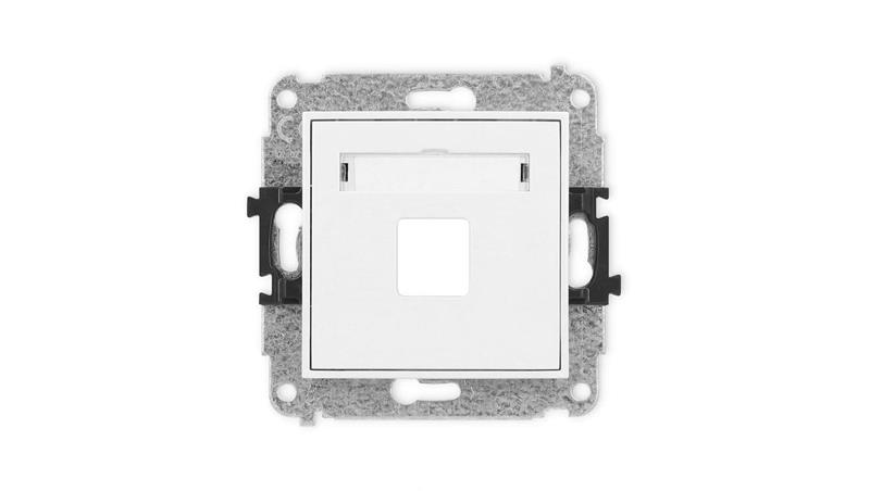 ICON Mechanizm gniazda multimedialnego pojednczego bez modułu (standard Keystone) biały mat 25IGM-1P-39012