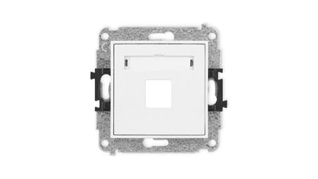 ICON Mechanizm gniazda multimedialnego pojednczego bez modułu (standard Keystone) biały mat 25IGM-1P-39012