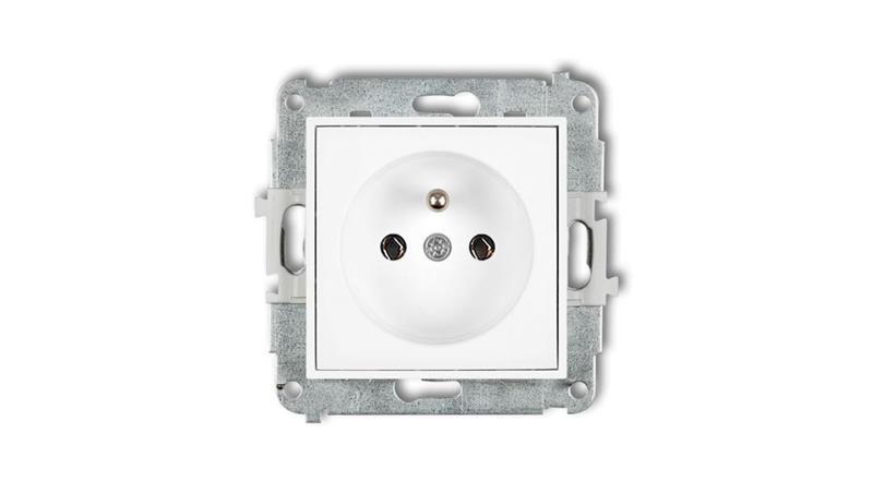 ICON Mechanizm gniazda pojedynczego z uziemieniem 2P+Z (bez przesłon torów prądowych) biały mat 25IGP-1z-43615