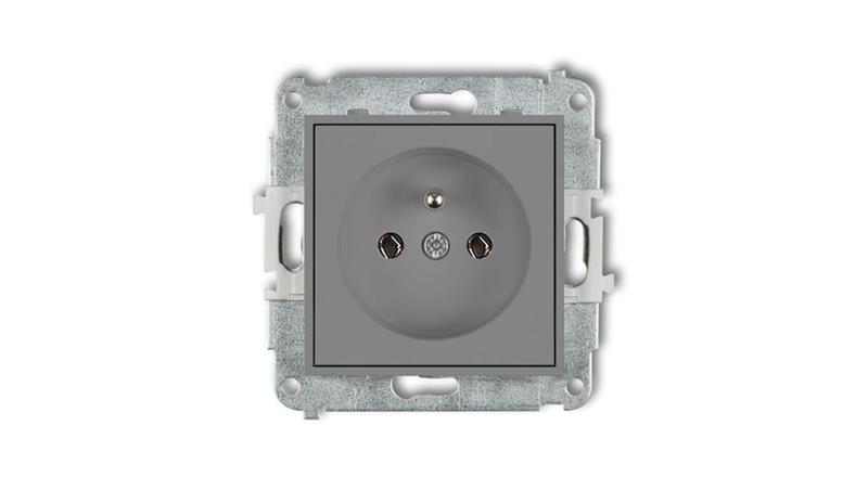 ICON Mechanizm gniazda pojedynczego z uziemieniem 2P+Z (bez przesłon torów prądowych) szary mat 27IGP-1z-43424 ICON Mechanizm gniazda pojedynczego z uziemieniem 2P+Z (bez przesłon torów prądowych) szary mat 27IGP-1z-43424