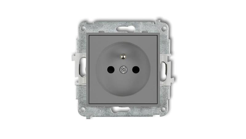 ICON Mechanizm gniazda pojedynczego z uziemieniem 2P+Z (przesłony torów prądowych) szary mat 27IGP-1zp-44811 ICON Mechanizm gniazda pojedynczego z uziemieniem 2P+Z (przesłony torów prądowych) szary mat 27IGP-1zp-44811