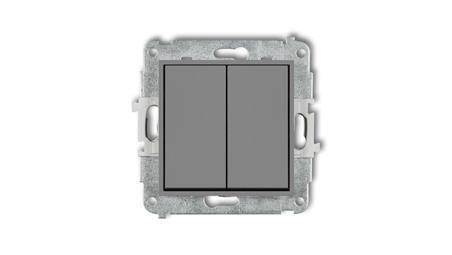 ICON Mechanizm łącznika podwójnego krzyżowego (dwa klawisze bez piktogramu) szary mat 27IWP-66.1-41285