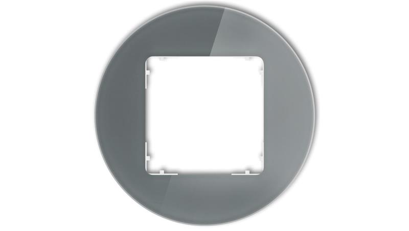 ICON Ramka uniwersalna pojedyncza okrągła - efekt szkła (ramka: grafitowa spód: biały) 28-0-IRSO-1-37301