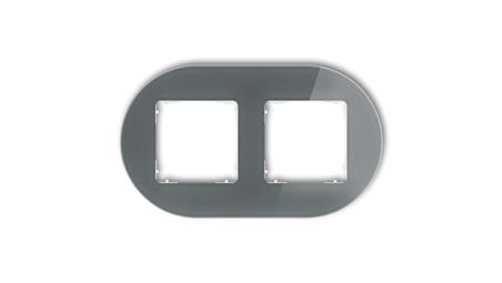 ICON Ramka uniwersalna podwójna okrągła - efekt szkła (ramka: grafitowa spód: biały) 28-0-IRSO-2-38802