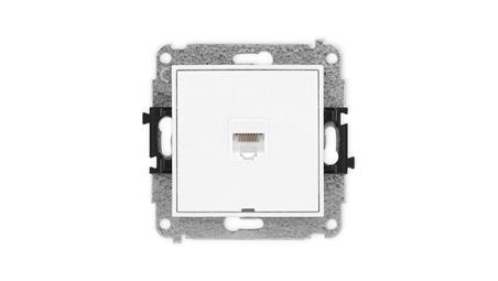 ICON Mechanizm gniazda komputerowego pojedynczego 1xRJ45, kat. 5e, 8-stykowy, bez pola opisowego biały IGKBO-1-35496