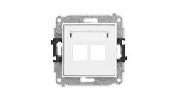 ICON Mechanizm gniazda multimedialnego podwójnego bez modułu (standard Keystone) biały IGM-2P-39013