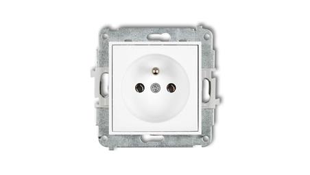 ICON Mechanizm gniazda pojedynczego z uziemieniem 2P+Z (bez przesłon torów prądowych) biały IGP-1z-43237