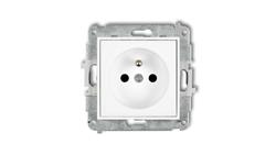 ICON Mechanizm gniazda pojedynczego z uziemieniem 2P+Z (przesłony torów prądowych) biały IGP-1zp-43032