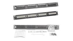 Patch panel RACK 19 kat.6 24p UTP 1U czarny-63569