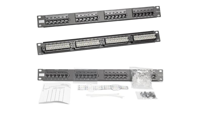 Patch panel RACK 19 kat.6 24p UTP 1U czarny-63569 Patch panel RACK 19 kat.6 24p UTP 1U czarny-63569