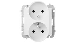 SANTRA gniazdo 2x2P+Z modułowe bez ramki podtynkowe biały 4143-10-42917