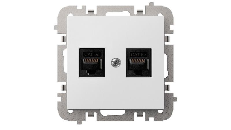 SANTRA gniazdo 2xkomputerowe RJ45 bez ramki podtynkowe biały 4149-10-34000