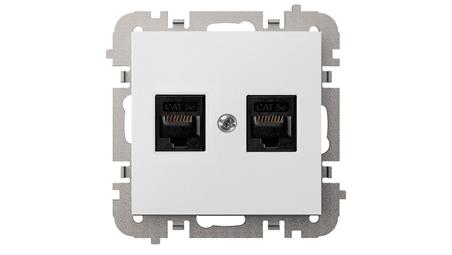 SANTRA gniazdo 2xkomputerowe RJ45 bez ramki podtynkowe biały 4149-10-34000