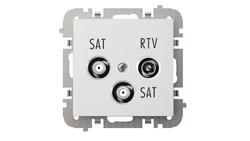 SANTRA gniazdo R-TV-2xSAT końcowe bez ramki podtynkowe biały 4160-10-298