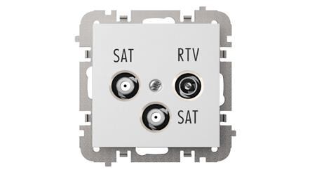 SANTRA gniazdo R-TV-2xSAT końcowe bez ramki podtynkowe biały 4160-10-298