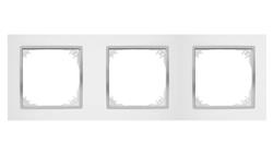 SANTRA ramka potrójna biały/chrom 4173-26-36942