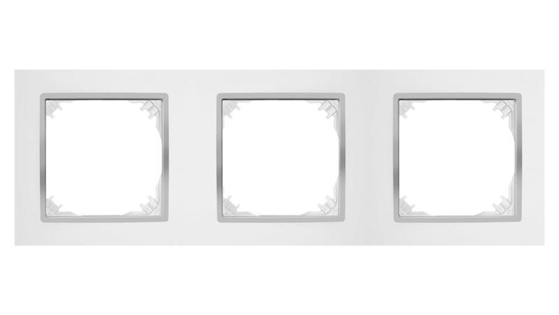 SANTRA ramka potrójna biały/chrom 4173-26-36942