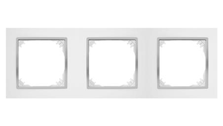 SANTRA ramka potrójna biały/chrom 4173-26-36942